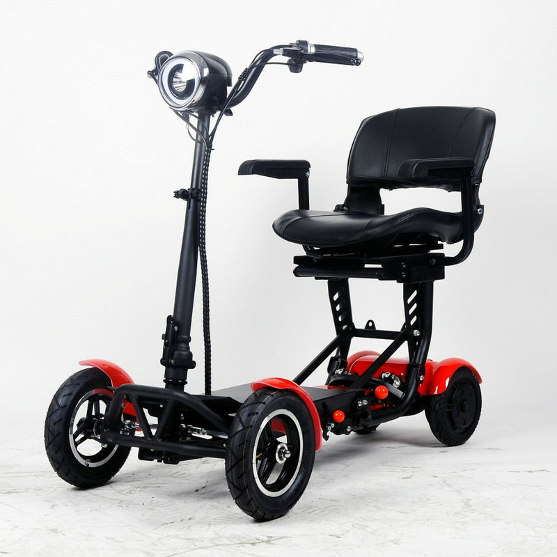 Elektrischer Scooter Faltbar Mit Sitz und Korb - Rot Bild 3