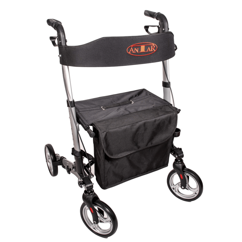 Leichtgewicht Reise Rollator - 3 Fach faltbar - Silber