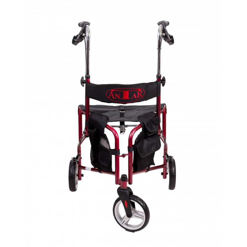Premium 3 Rad Rollator - Rot