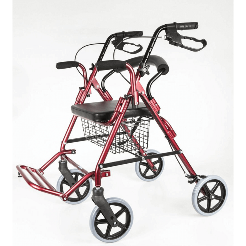 Aluminium Rollator mit Fußstütze