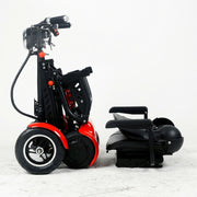 Elektrischer Scooter Faltbar Mit Sitz und Korb - Rot Bild 2