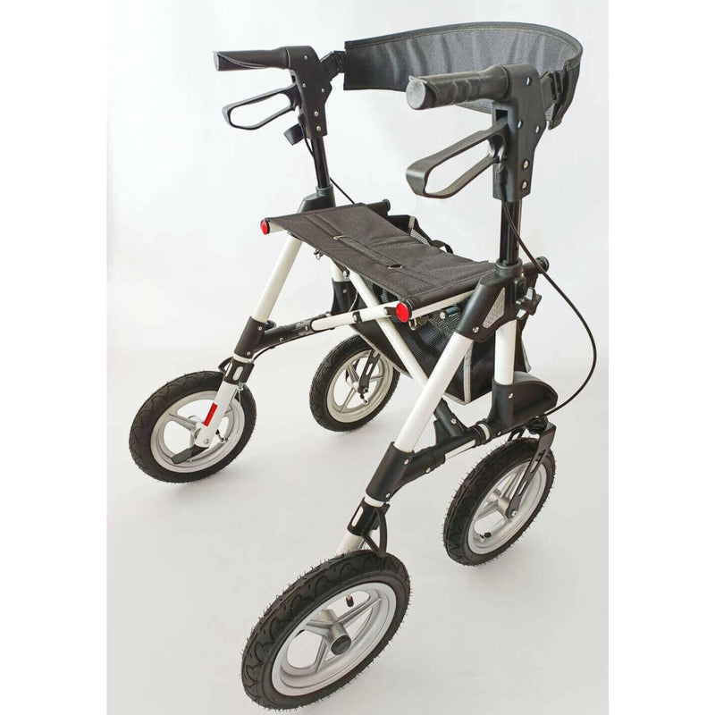 Aluminium Outdoor Rollator mit Luftbereifung - Weiß Bild 2