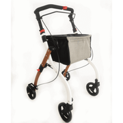 Indoor Rollator in Halbholz-Optik mit Tasche und Tablett