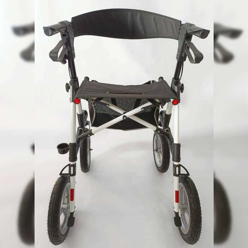 Aluminium Outdoor Rollator mit Luftbereifung - Weiß Bild 3