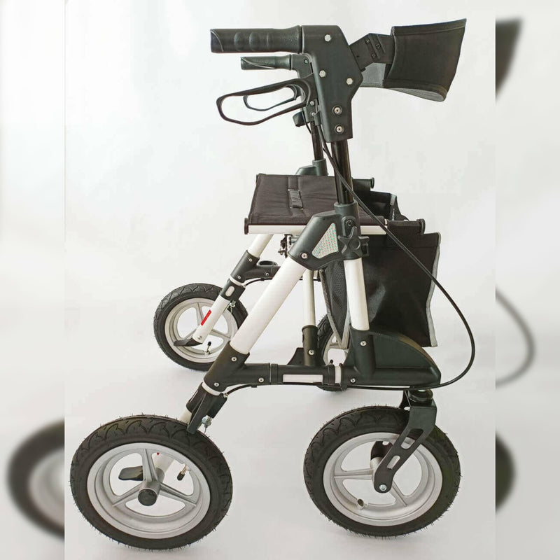 Aluminium Outdoor Rollator mit Luftbereifung - Weiß Bild 5