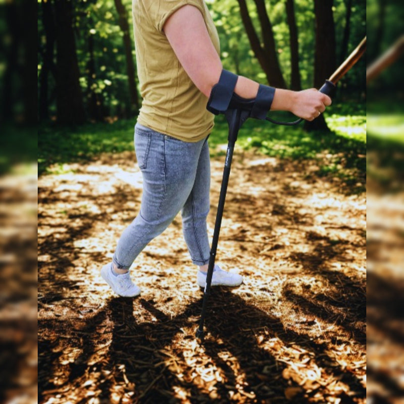 Arthritis-Gehstütze GALAXY 150 kg - CLIP - Ergo Softgriff - schwarz - struktur schwarz