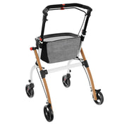 Indoor Rollator in Halbholz-Optik mit Tasche und Tablett Bild 3